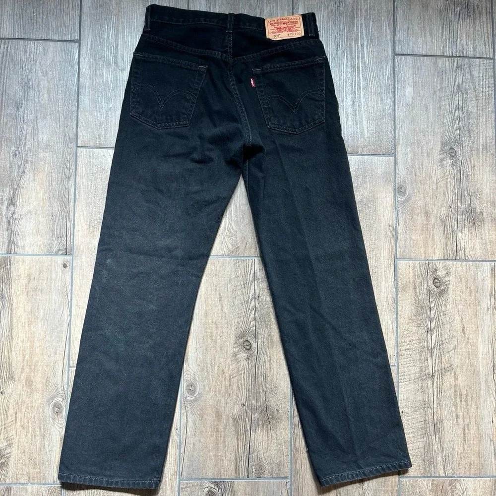 Levi‎ 505 Black Regular Fit Jeans 100% Cotton Men's Size 29x30